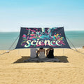 ALAZA Science Instruments Rainbow Beach Tent Sun Shelter UPF50+ Protection Beach Shade Canopy w/ 4 Sandbags for Outdoor Camping Fishing Backyard Fun Picnic 10x9 ft