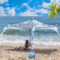 Buheco Beach Tent Pop Up Shade 7x7.5ft Beach Canopy Sun Shelter UPF50+ with 4 Foldable Poles-Portable Carrying Bag-Sand Shovel-Ground Pegs-Windproof Ropes for Outdoor Family Camping-Fishing- Picnic