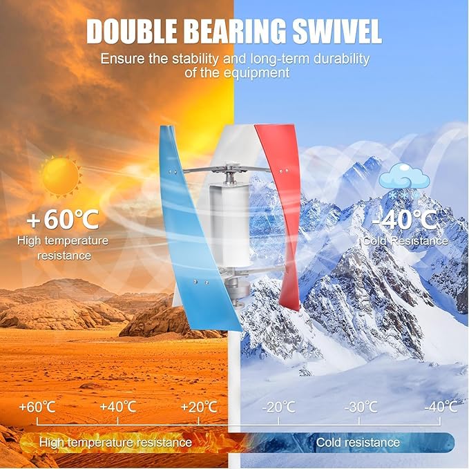 3000W Wind Turbine Generator Kit12V/24V Vertical Axis Wind TurbineMaglevs Winds Generator With ControllerQuiet 3 Leaves Small Household Windmill For Boats Terraces Cabins HomeIndustrial Energy
