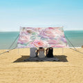 ALAZA Watercolor Pink Rose Flowers Beach Tent Sun Shelter UPF50+ Protection Beach Shade Canopy w/ 4 Sandbags for Outdoor Camping Fishing Backyard Fun Picnic 10x9 ft