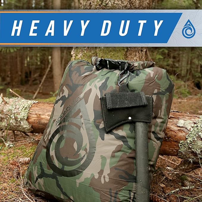 AquaQuest Rogue Dry Bag – 60L Boulder Camo – 100% Waterproof Roll Top – Boating Dry Bag