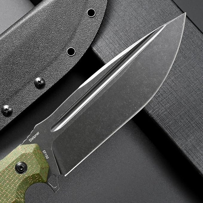 Eafengrow EF150 Fixed Blade Knife Sleipner Steel Blade Micarta Handle Full Tang EDC Tool Straight Knife for Working Camping Survival