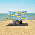 ALAZA Yellow Duck Cool Beach Tent Sun Shelter UPF50+ Protection Beach Shade Canopy w/ 4 Sandbags for Outdoor Camping Fishing Backyard Fun Picnic 10x9 ft