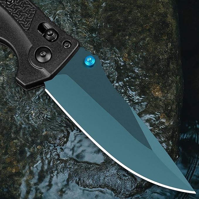 Folding Pocket Knife with CPM Steel Blade &amp Nylon Handle for Camping Travel EDC Reversible Clip Ideal Outdoor Gift