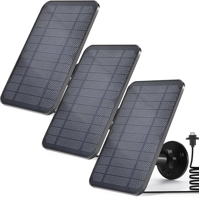 Solar Panel Compatible with Blink Outdoor 4 (4th Gen) Solar Panel for Blink Camera 4 Outdoor with 13.12Ft Outdoor Power Cable Adjustable Mount IP65 Waterproof 3 Pack