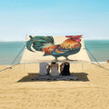 ALAZA Art Painting Rooster Beach Tent Sun Shelter Portable Canopy Sunshade for Outdoor Camping Picnics Backyard Fun 10x9 ft