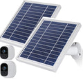 iTODOS Solar Panel Compatible with Arlo Pro and Arlo Pro2 Camera11.8FT Power Cable and Adjustable Mount(2 Pack Silver)