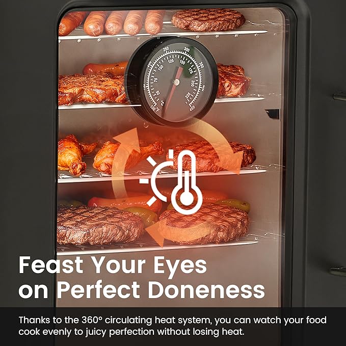 Large Vertical Propane Smoker with Cover &amp 4 Cooking Grates Large Cooking Space Heavy Duty &amp Weather-Resistant for OutdoorSmoke RibsBrisketChicken