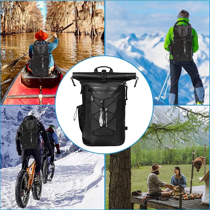 65L Waterproof Duffel Bag and 35L Heavy Duty Waterproof Backpack - Roll-Top Floating Dry Bag Backpack for Kayaking Rafting Boating