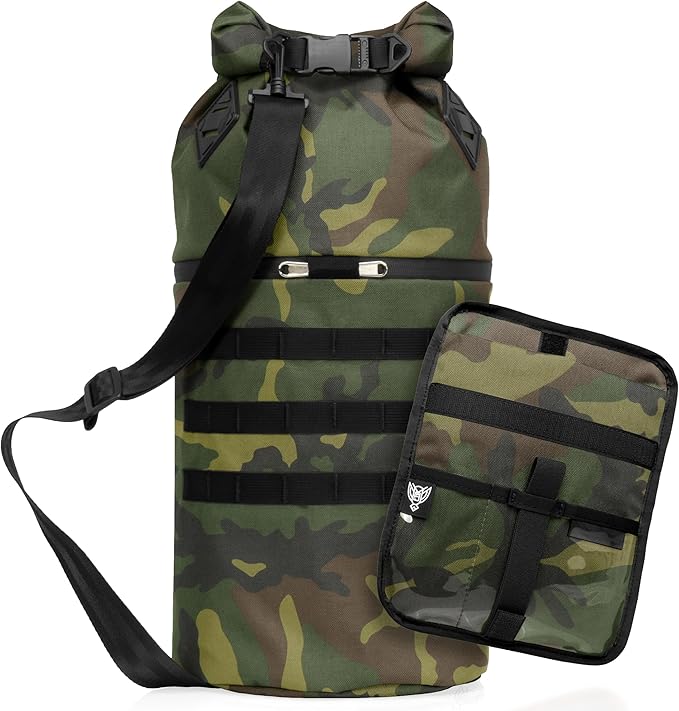 Xtreme Sight Line ~ AQUA RT Dry Bag~ Water-Proof Faraday Dry Bag for Laptops Tablets and Mid-Size Electronics ~ Small LITE Faraday Bag Combo ~ Woodland Camo