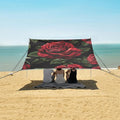 ALAZA Roses Green Leave Beach Tent Sun Shelter Portable Canopy Sunshade for Outdoor Camping Picnics Backyard Fun 10x9 ft