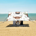 ALAZA Cartoon Highland Cattle Leaves Pattern Beach Tent Sun Shelter Portable Canopy Sunshade for Outdoor Camping Picnics Backyard Fun 10x9 ft