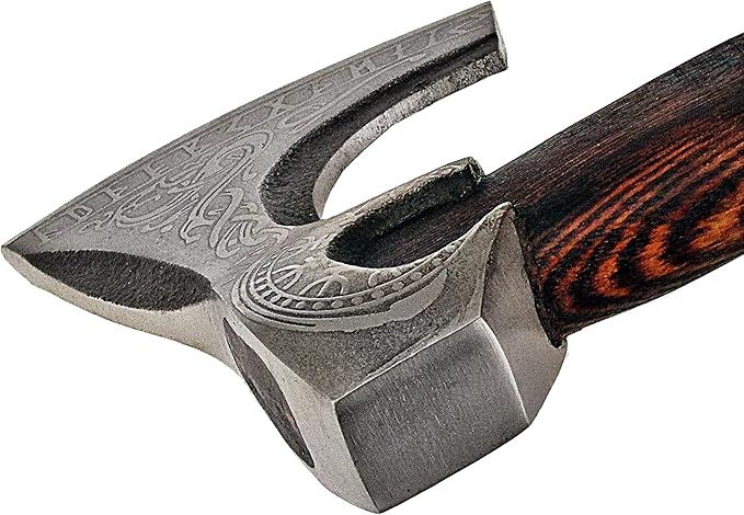 SFG - 19 Handmade Alloy Steel Axe Durable Sharp Blade Lanyard Included. Forged for Hunting Camping Kindling Chopping Firewood Branch Cutting or Informal Throwing