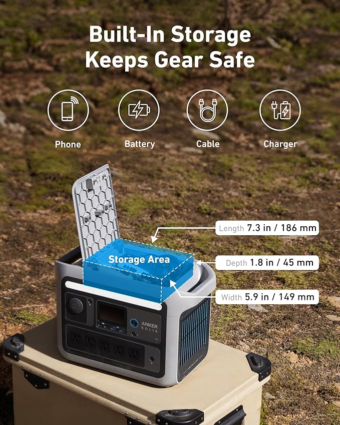 Anker SOLIX C800 Portable Power Station with 200W Solar Panels 1200W (Peak 1600W) Solar Generator Full Charge in 58 Min 768Wh LiFePO4 Battery for Outdoor Camping RVs Road Trip and Power Outages