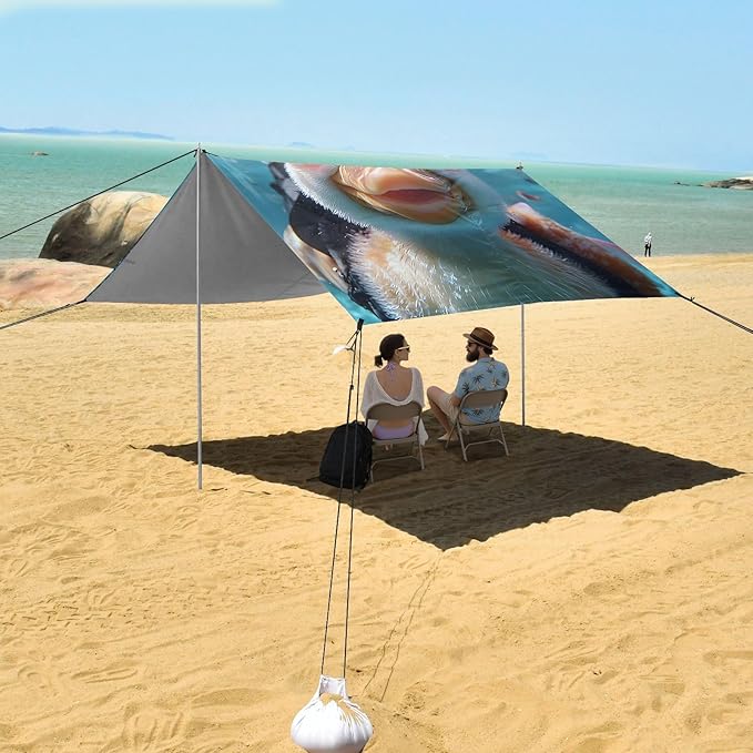 ALAZA Duck Underwater Beach Tent Sun Shelter Portable Canopy Sunshade for Outdoor Camping Picnics Backyard Fun 10x9 ft