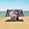 ALAZA Dog Crayon Drawing Beach Tent Sun Shelter UPF50+ Protection Beach Shade Canopy w/ 4 Sandbags for Outdoor Camping Fishing Backyard Fun Picnic 10x9 ft