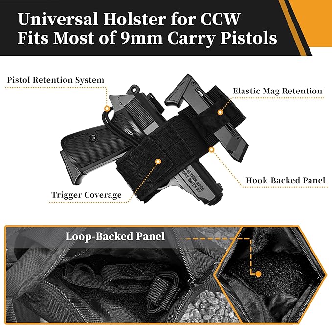 CCW Sling Bag for Concealed Carry Tactical Crossbody Sling Bag with Quick Access Compartment Low Profile Shoulder Chest Bag for Men &amp Women
