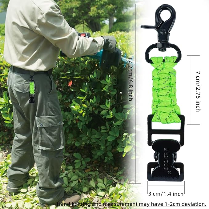 MELOTOUGH Tactical Glove Clip Holder Work Glove Holder Clip with Flint Rod for Tactical Backpack Tool Belt Outdoor Accessary (Orange + Lime 2pcs)