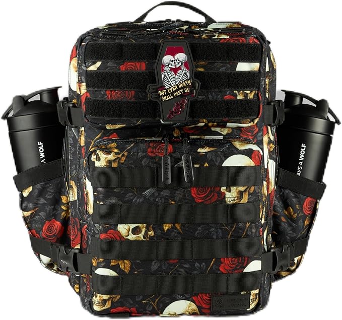 WOLFpak 25L Athletic Gym Backpack (Until Forever) Durable 1000D Waterproof Oxford Material w/MOLLE Webbing Laptop Pocket &amp Dual Cup Holders Durable Fitness/Travel/Military Daypack