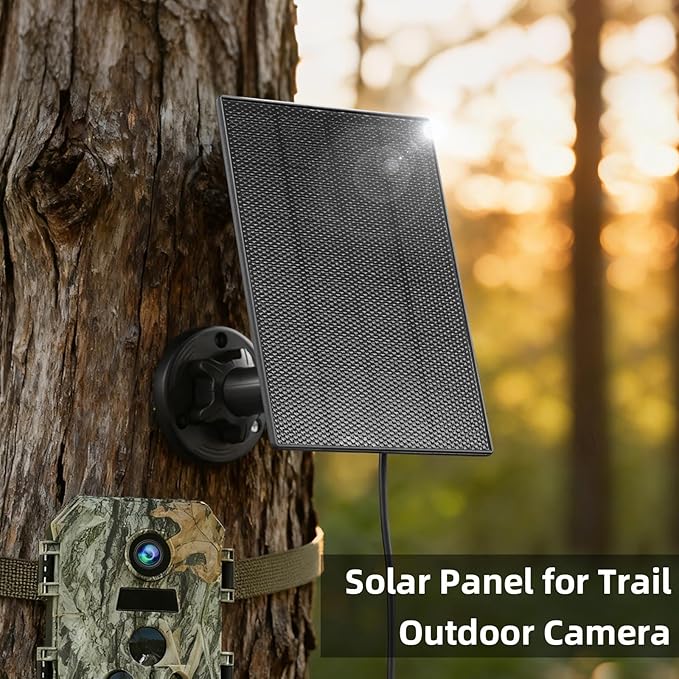 LIYVZ 3W Trail Camera Solar Panel 5V/6V 4000mAh Solar Charger for Trail Camera Game Camera Trail Cam Solar Universal Hunting Camera Solar Panel 2-Pack