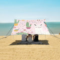 ALAZA Cute Llama and Cactus on Pink Beach Tent Sun Shelter Portable Canopy Sunshade for Outdoor Camping Picnics Backyard Fun 10x9 ft