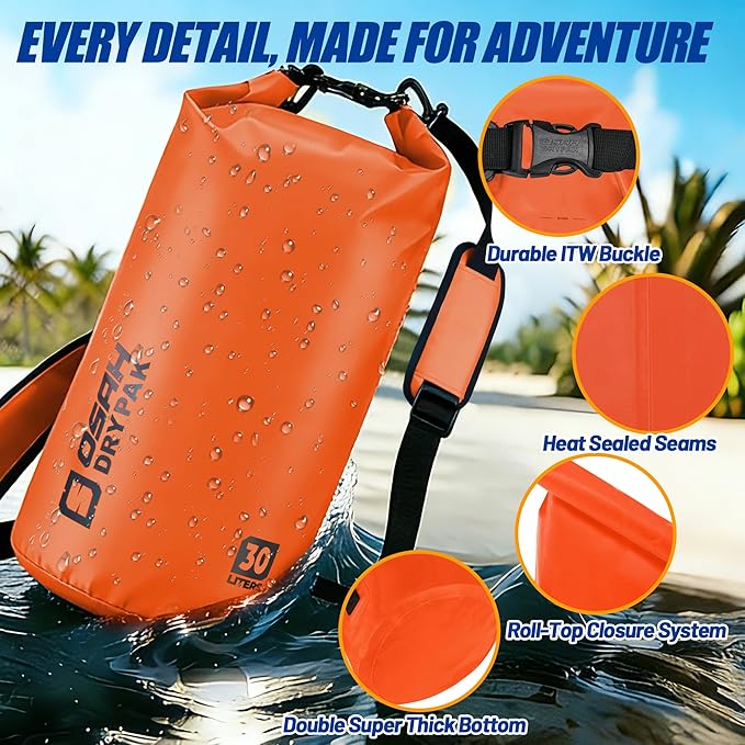Waterproof Dry Bag 5L/10L/20L/30L/40L Roll Top Lightweight Storage Backpack with Phone Case for Women &amp Men Floating Waterproof Sack for Travel Swimming Kayaking Paddle Board Camping &amp B
