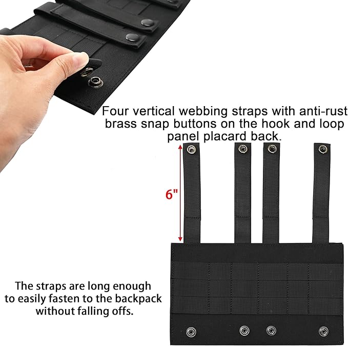 Tactical Multi-Mount Hook &amp Loop Fastening Panel - Portable Fixing Plate for Backpack Badges Stamps Patches (10 X 6 Inches)