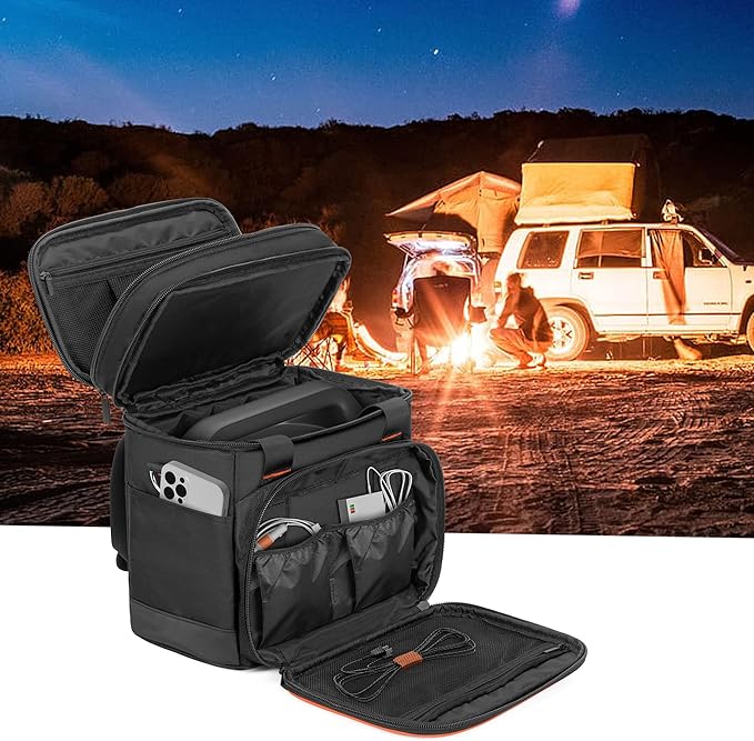 Trunab Double-Layer Carrying Case Compatible with Jackery Portable Power Station Explorer 160/240/300 Battery Case with Water-Resistant Bottom and Upper Compartment for Charging Accessories