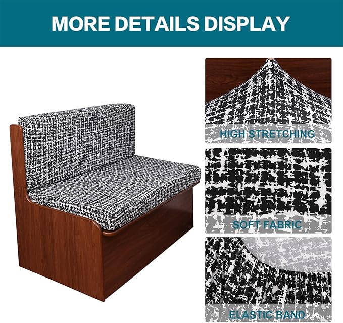 KRFOONN RV Dinette Cushion Covers - Stretch Camper Cushions Replacement Couch &amp Loveseat Slipcovers for Travel Trailer Couch - Includes 2 Backrest &amp 2 Bench Cover Washable