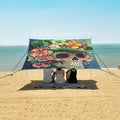 ALAZA St Patrick's Day Green Hat Floral Skull Beach Tent Sun Shelter Portable Canopy Sunshade for Outdoor Camping Picnics Backyard Fun 10x9 ft