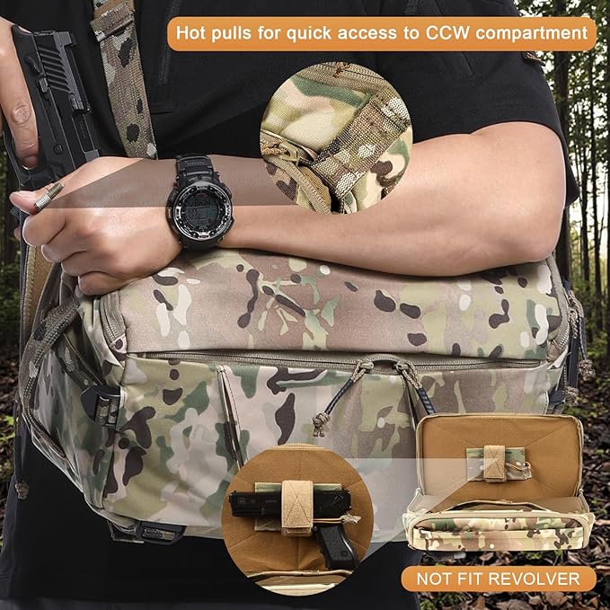 VOTAGOO 13L Tactical Sling Bag - CCW Concealed Carry Military Backpack EDC Lightweight Crossbody Shoulder Pack for Men &amp Women (CP)
