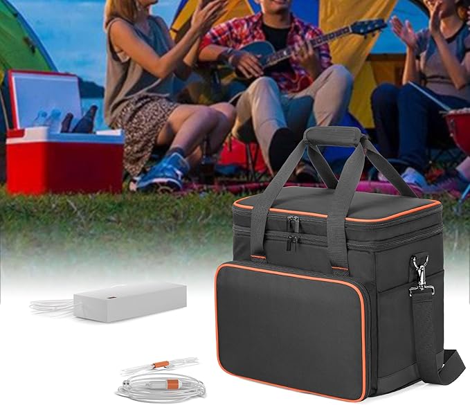 Trunab Double-Layer Carrying Case Compatible with Jackery Portable Power Station Explorer 1000 Battery Case with Waterproof Bottom and Upper Compartment for Charging Accessories