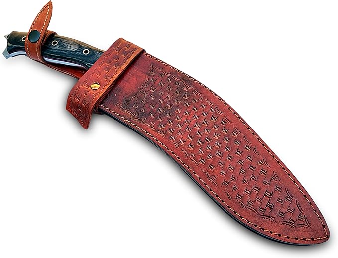WARIVO Handmade D2 Kukri Knife - 15 Inch Fixed Blade Full Tang Machete for survival Clearing Bush Yard Work Gardening Camping Hiking and Bushcraft Outdoor Activities