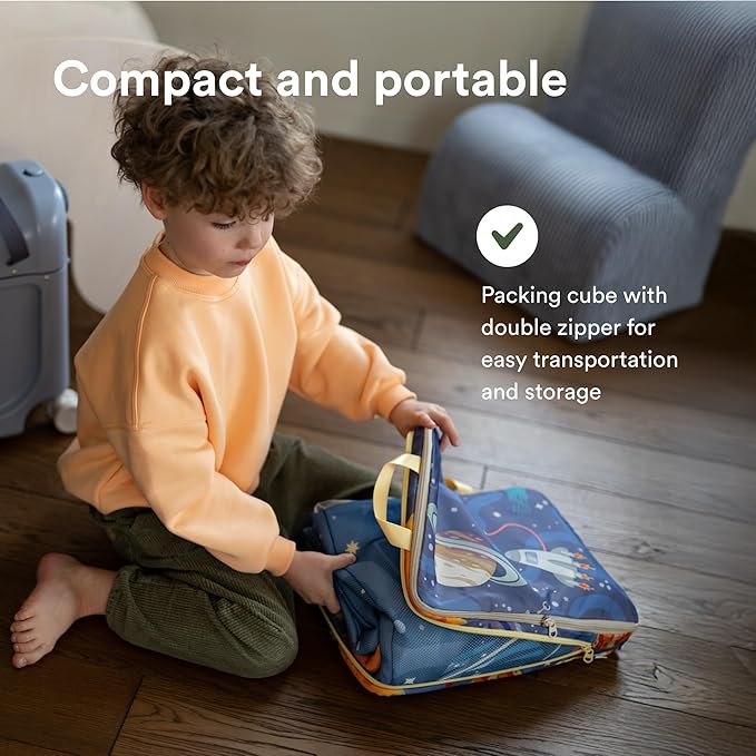 Stokke JetKids CloudSleeper Space Maze - Inflatable Kids’ Travel Bed - Includes Integrated Pump &amp Packing Cube - Best for Ages 2+