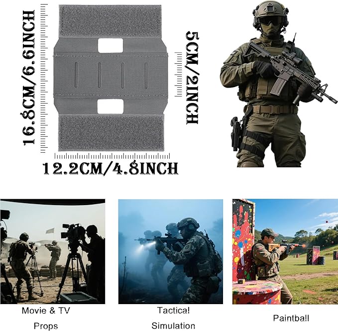Detachable Horizontal MOLLE Single Module - Hook &amp Loop Adapter for Tactical Waist Rigs Secure Gear with Heavy-Duty Panels
