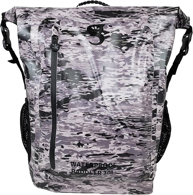 geckobrands Paddler 30L Waterproof Backpack – Durable PVC Tarpaulin Bag for Extreme Conditions