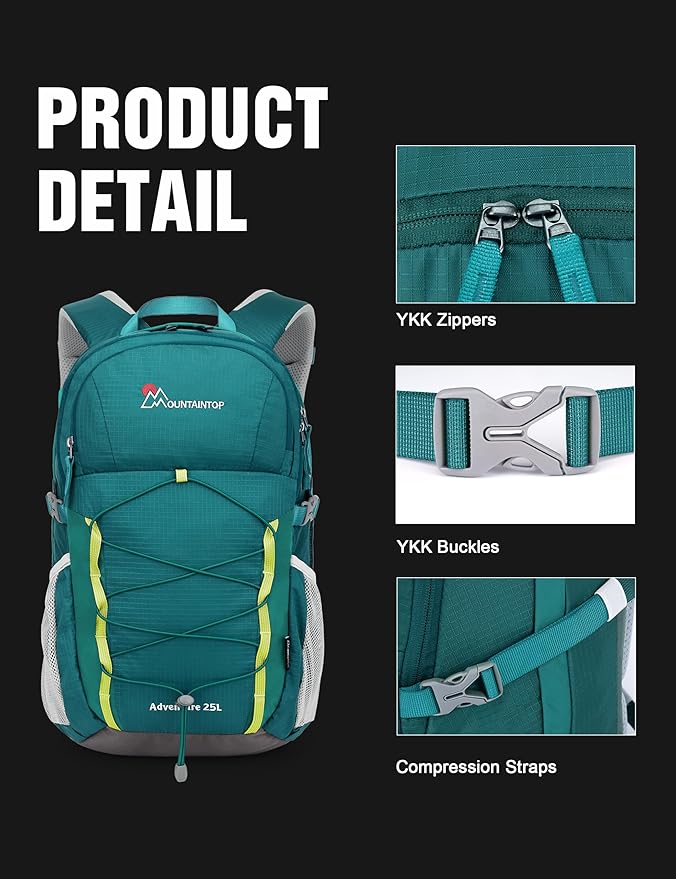MOUNTAINTOP 25L Hiking BackpackLightweight Travel Backpack for Men Women Outdoor Backpacking Camping