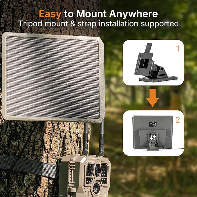 GardePro SP1000 Solar Panel for Trail Cameras 10W High-Efficiency Solar Charger for E6 2.0 Pro E8 2.0 Pro R3 Pro X60 Pro Max X66 Pro &amp More