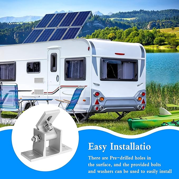 4 Set Solar Panel Mounting Bracket FootAluminum Alloy Solar PV Front Support Solar Panel Bracket Support Feet Suitable for Gird Roof Installation