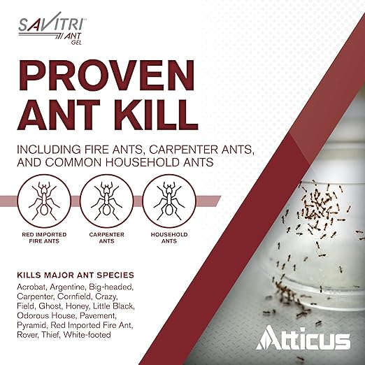 Atticus Talak 7.9% Indoor Outdoor Insect Control (32 Ounce) with Savitri Ant Gel Bait (4 x 30 Grams)