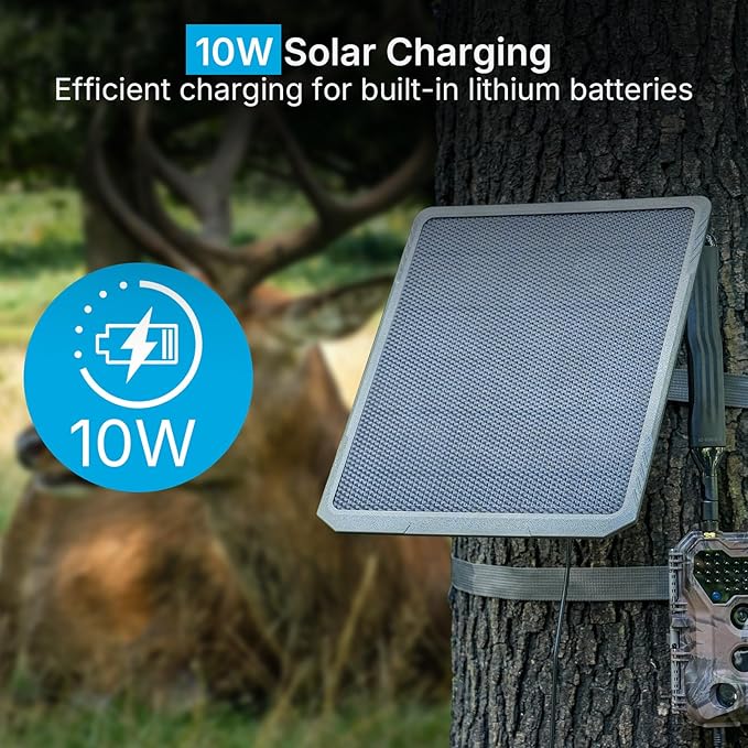 Meidase SP1000 Solar Panel for P300 Pro S950P S965 Pro Trail Camera 10W High‑Efficiency Weatherproof Solar Charger Reliable Continuous Power for Extended Field Deployment