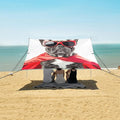 ALAZA French Bulldog Wears A Red Cape Beach Tent Sun Shelter Portable Canopy Sunshade for Outdoor Camping Picnics Backyard Fun 10x9 ft