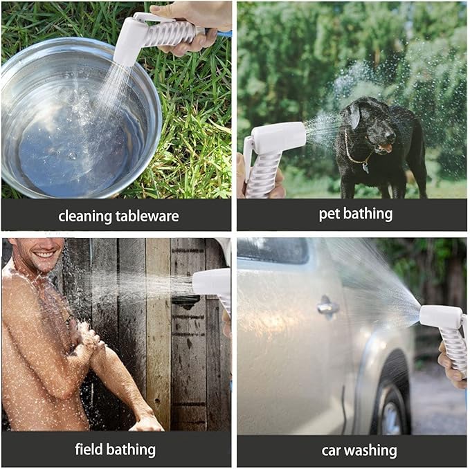 flexman 12L Camping Shower Portable Foldable Bath Bag Kit with Pump and Water Tube Camping Shower Bag for Travel Camping Barbecue Hiking Bathing Pets