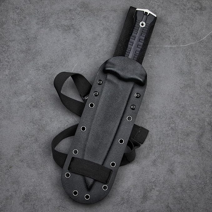 Dragon 12.8 Inch Sleipner Steel Full Tang Fixed BladeOutdoor Camping Tactics KnifeSatin PolishingG10 Handle with leggings Kydex Sheath (Black handle white blade)