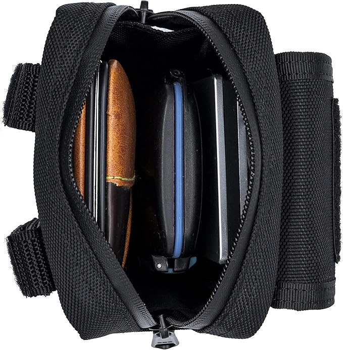 Compact Utility Gadget Pouch Tactical MOLLE Nylon Duty Belt Pouches for Police Law Enforcement Work EDC Small Tool Waist Bag for 6.1 Cellphone Outdoor Camping Hiking Organizer