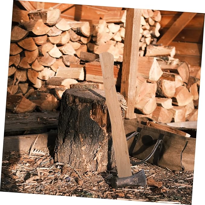 Hemobllo 2Pcs Wooden Replacement Hatchet Handle Ergonomic Grip for Camp Axe Wooden Fitting for Craftsman and Carpenter Use Easy DIY Replacement