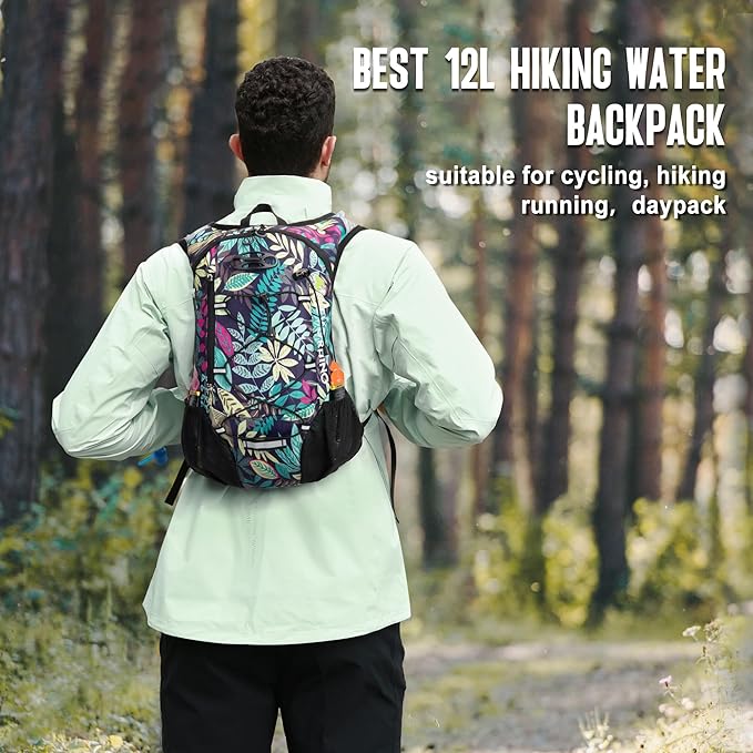 Lightweight Hydration Backpack Running Backpack with 2L Water Bladder Hydro Water Daypack for Cycling Hiking Rave for Men Women