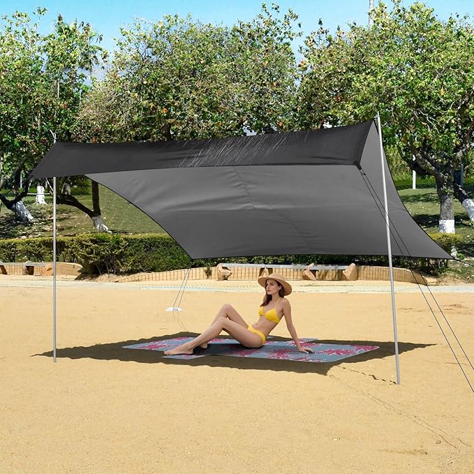 ALAZA Black Cat's Eyes Beach Tent Sun Shelter Portable Canopy Sunshade for Outdoor Camping Picnics Backyard Fun 10x9 ft