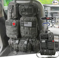 6 Pack Tactical Molle Car Seat Back Organizer Tactical Vehicle Panel with 5 Detachable Molle Pouch for Car Truck Ford Jeep VehicleUS Patch Automotive Organizer For Man (5 Pouches)