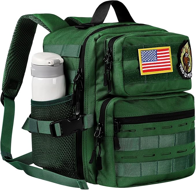 9L Mini Tactical Backpack for Men WomenSmall Military Tactical Backpack for SportGymHikingTravelCamping (Army Green)